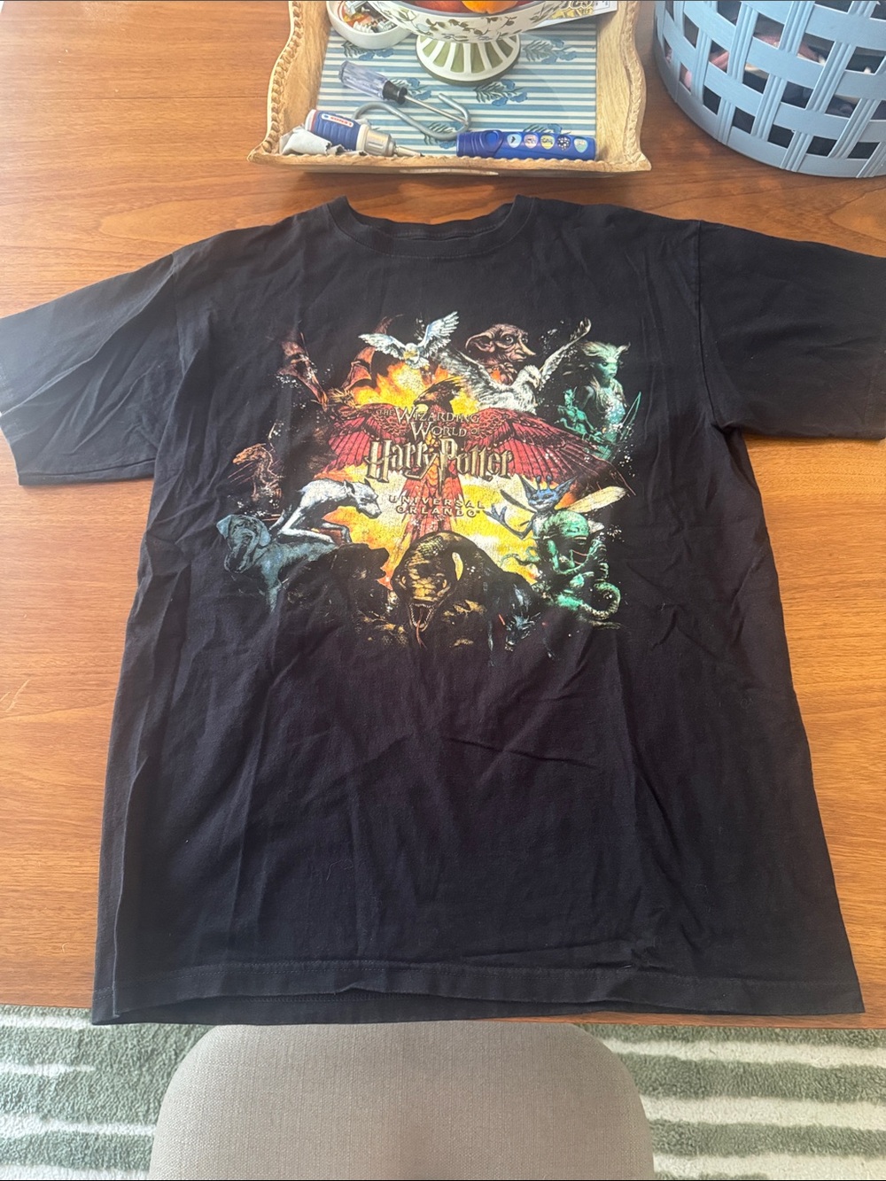 Vintage Harry Potter world Black Graphic Tee - Wizarding World Crew Neck - Picture 1 of 4
